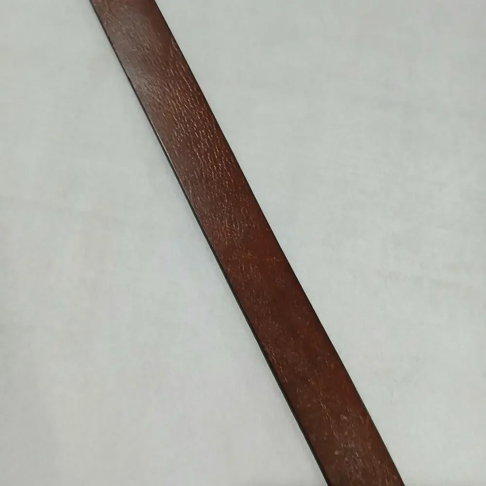 Eddie Bauer Belt Mens XL Brown Genuine Leather Solid Brass Buckle Dress 16-0037